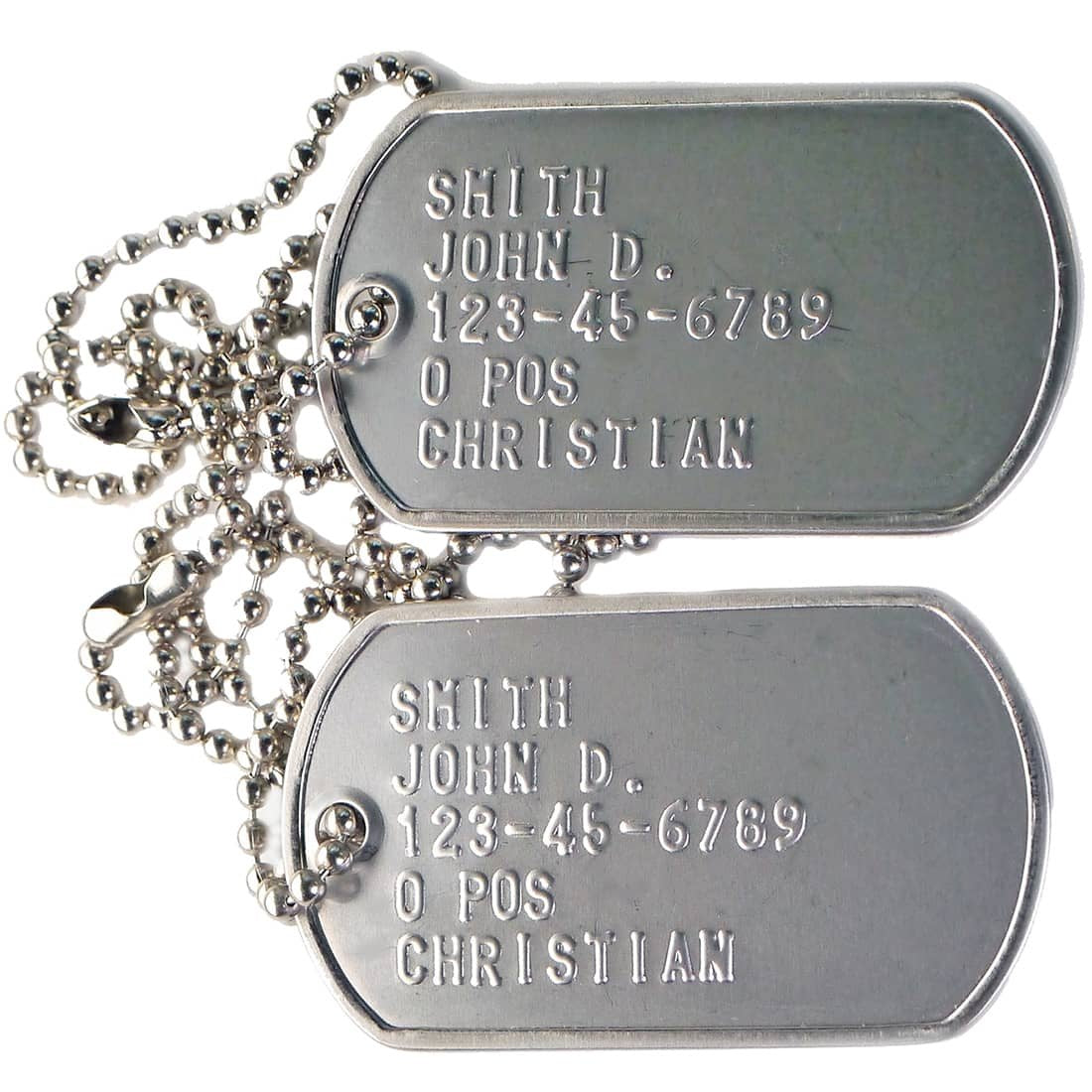 how long is a military dog tag chain