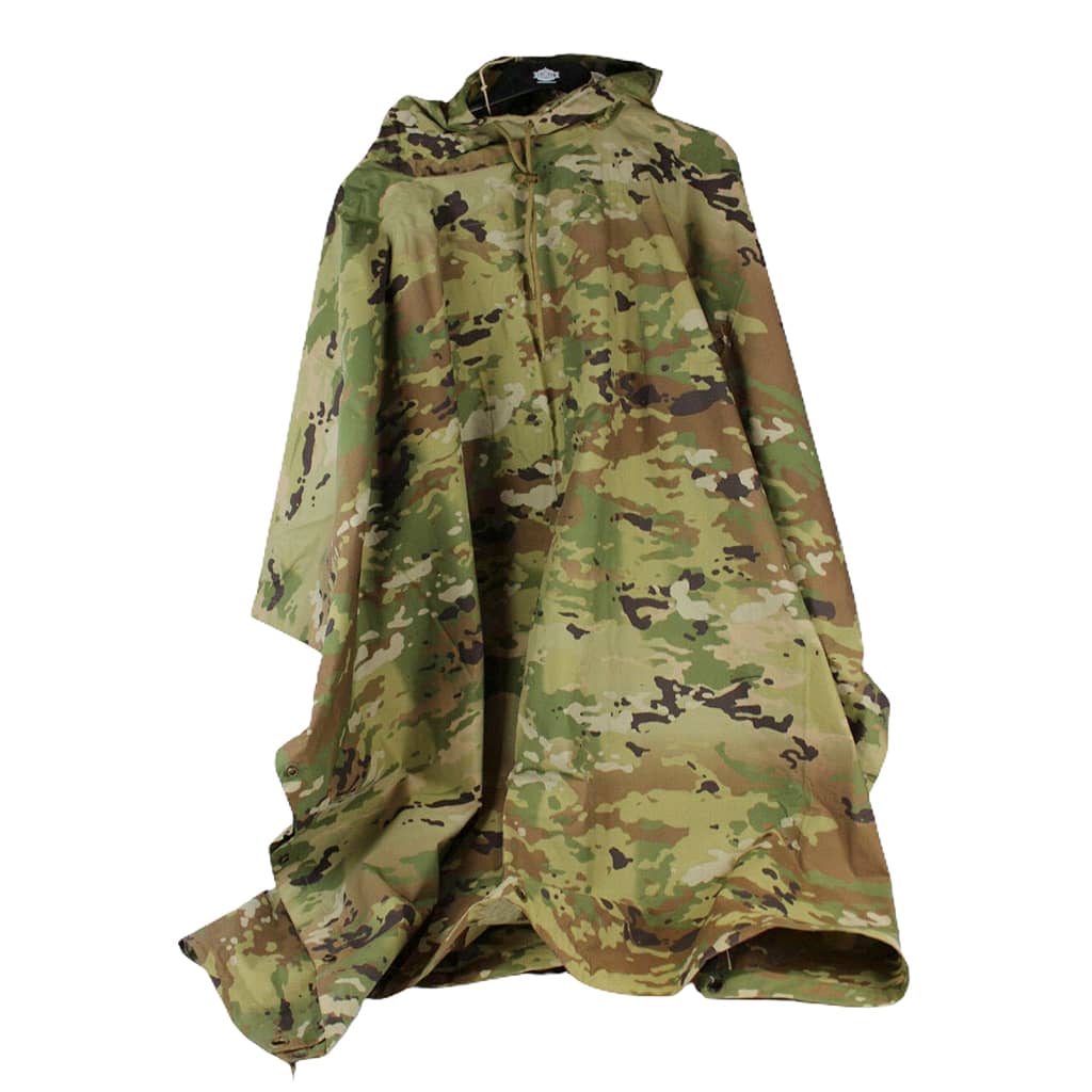 Military Style Poncho With Full-Body Coverage