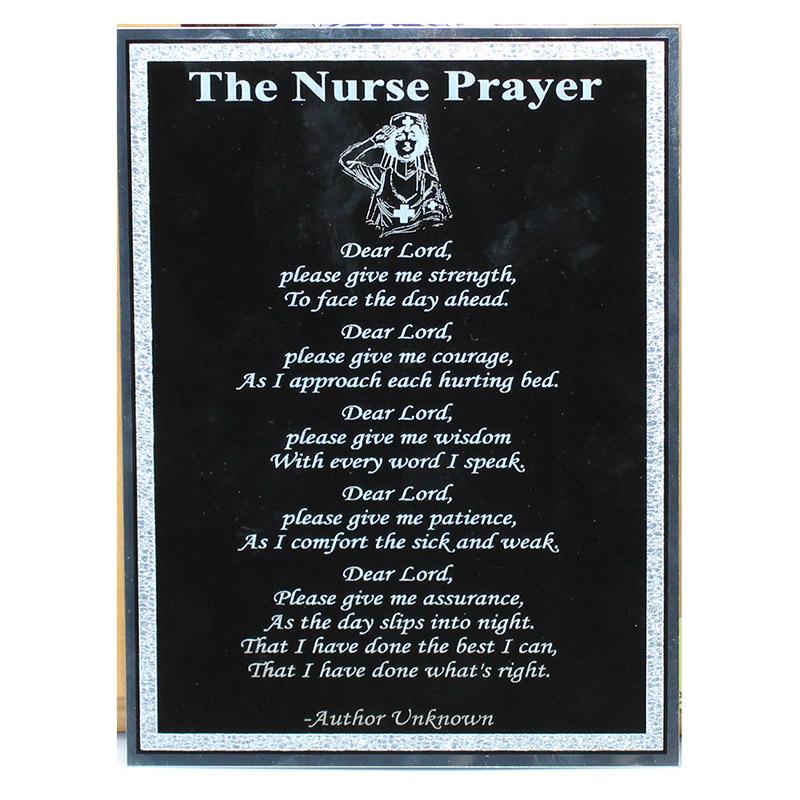 School Nurse Prayer Plaque  RN LVN Education Nursing Gift – Marked Moments  Keepsakes