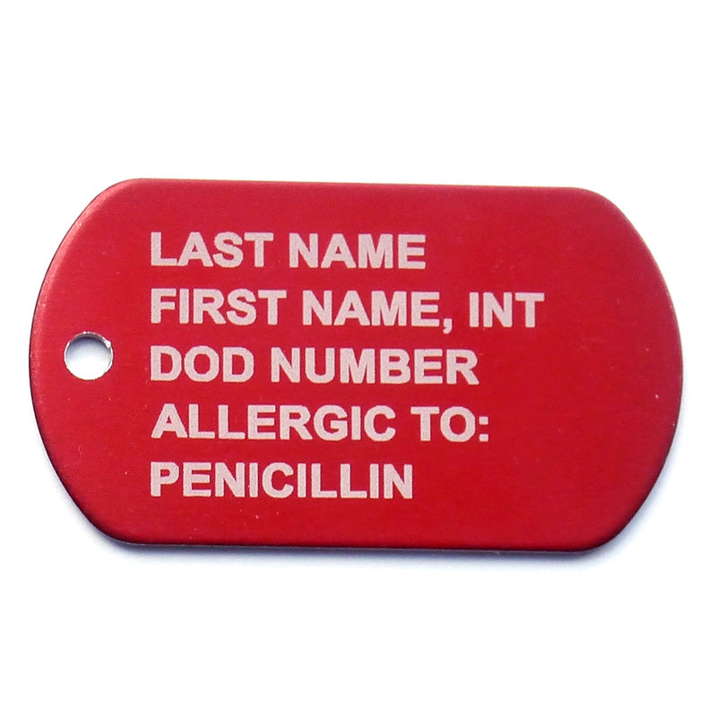 Personalized Medical Alert ID Dog Tags Custom Engraved
