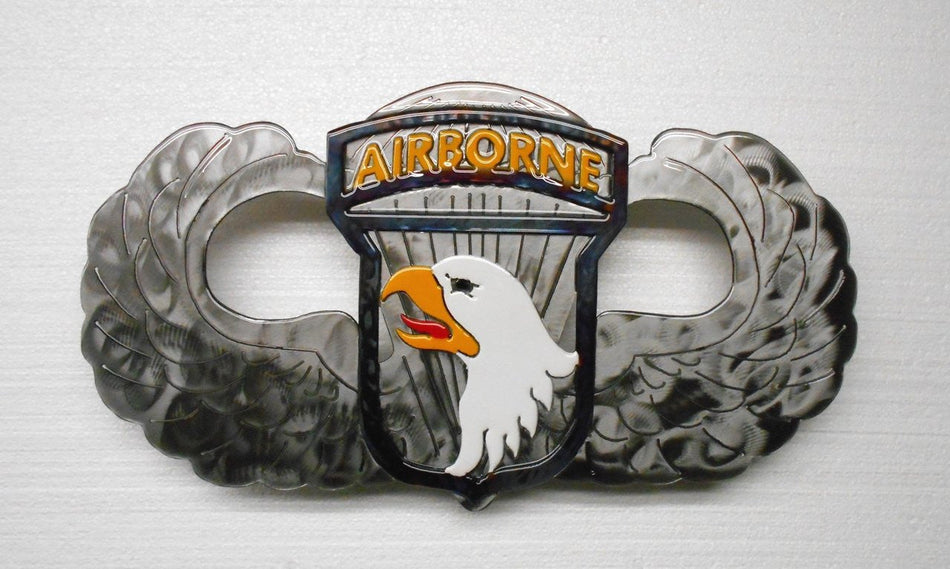 101st Airborne Division With Jump Wings Metal Wall Art