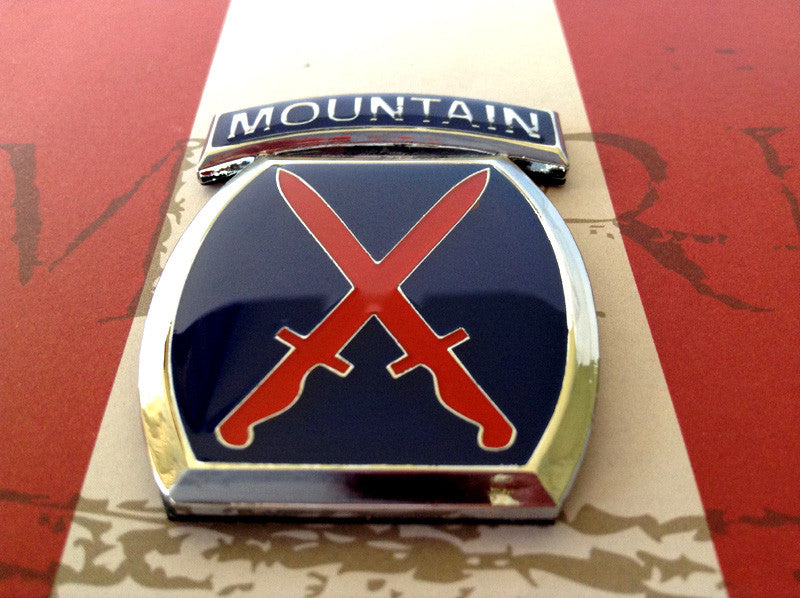 10th Mountain Division Metal Car Decal