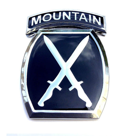 10th Mountain Division Metal Decal by Auto Medals in Black