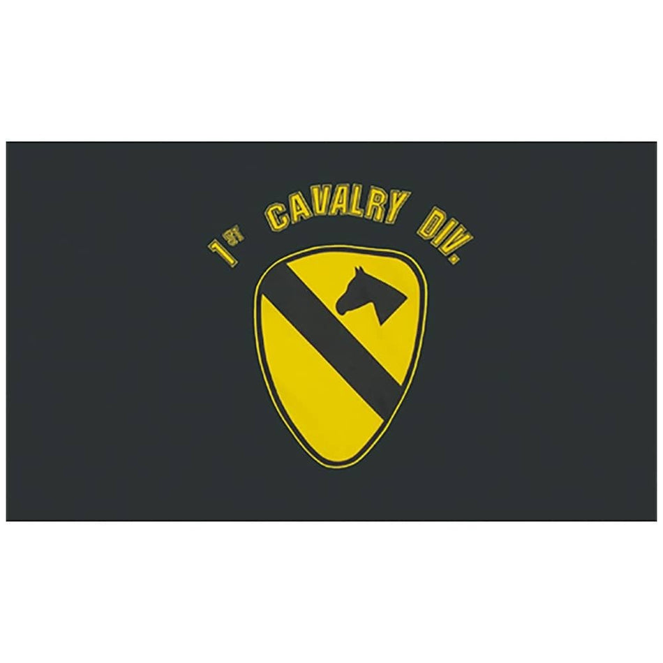 1st Cavalry Division Flag Black and Yellow Super Polyester 3'x5'