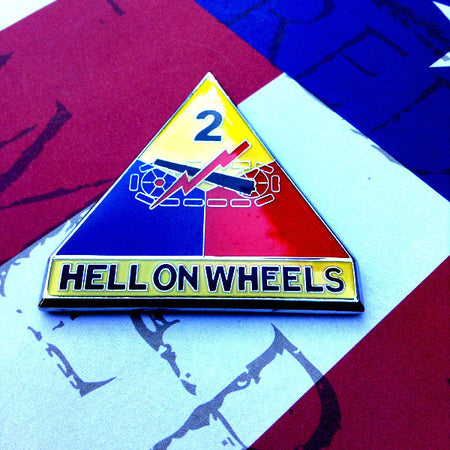 2nd Armored Division "Hell on Wheels" Metal Decal