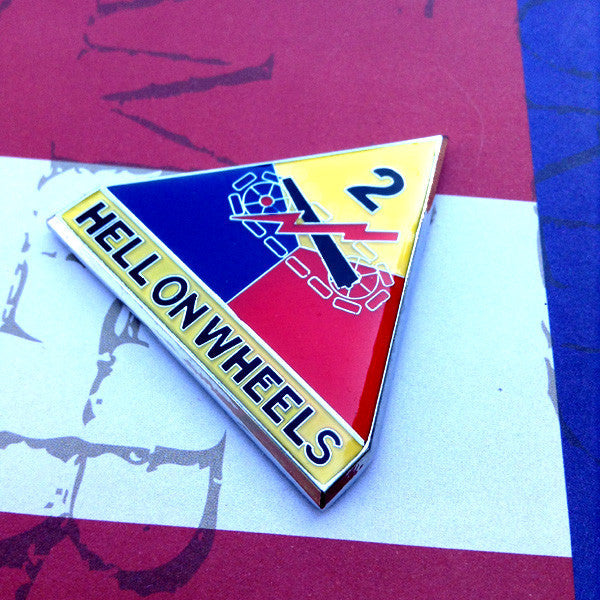 Color CSIB 2nd Armored Division "Hell on Wheels" Metal Decal