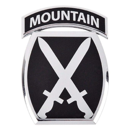 10th Mountain Division Lapel Pin Blk & Silver