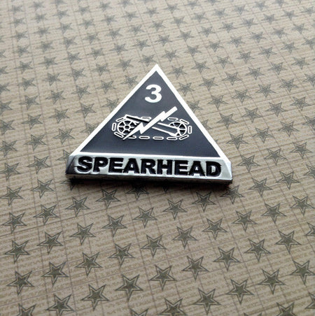 3rd Armored Division "Spearhead" Metal Truck Decal