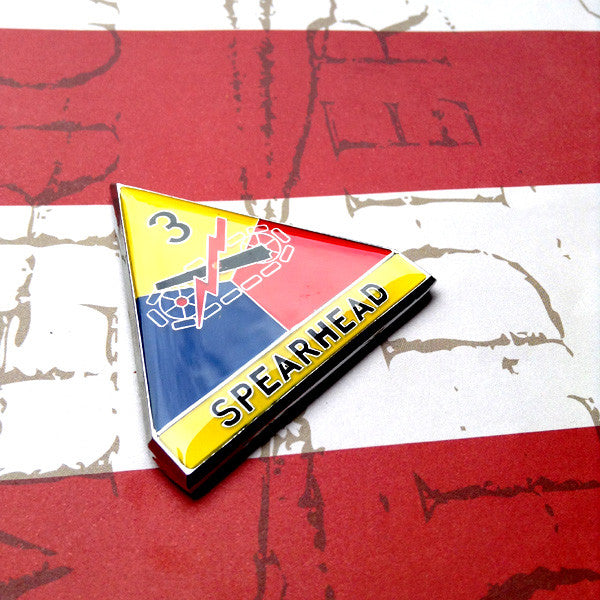 Color 3rd Armored Division "Spearhead" Metal Car or Truck Decal