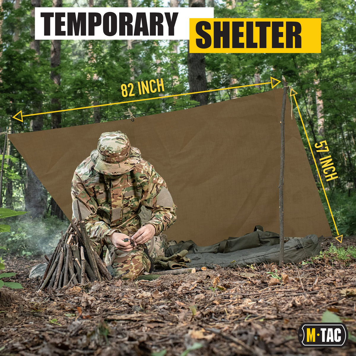 Coyote Shelter Made From M-Tac Waterproof Poncho