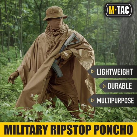 Lightweight Coyote M-Tac Waterproof Poncho