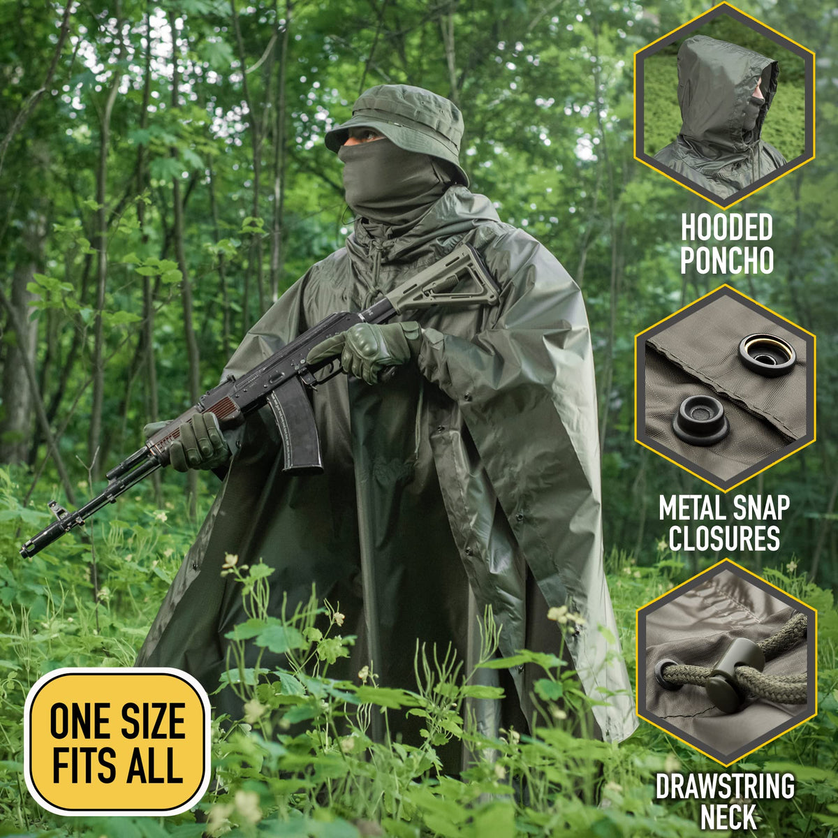 Olive M-Tac Waterproof Poncho