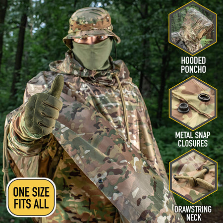 Hooded M-Tac Waterproof Poncho