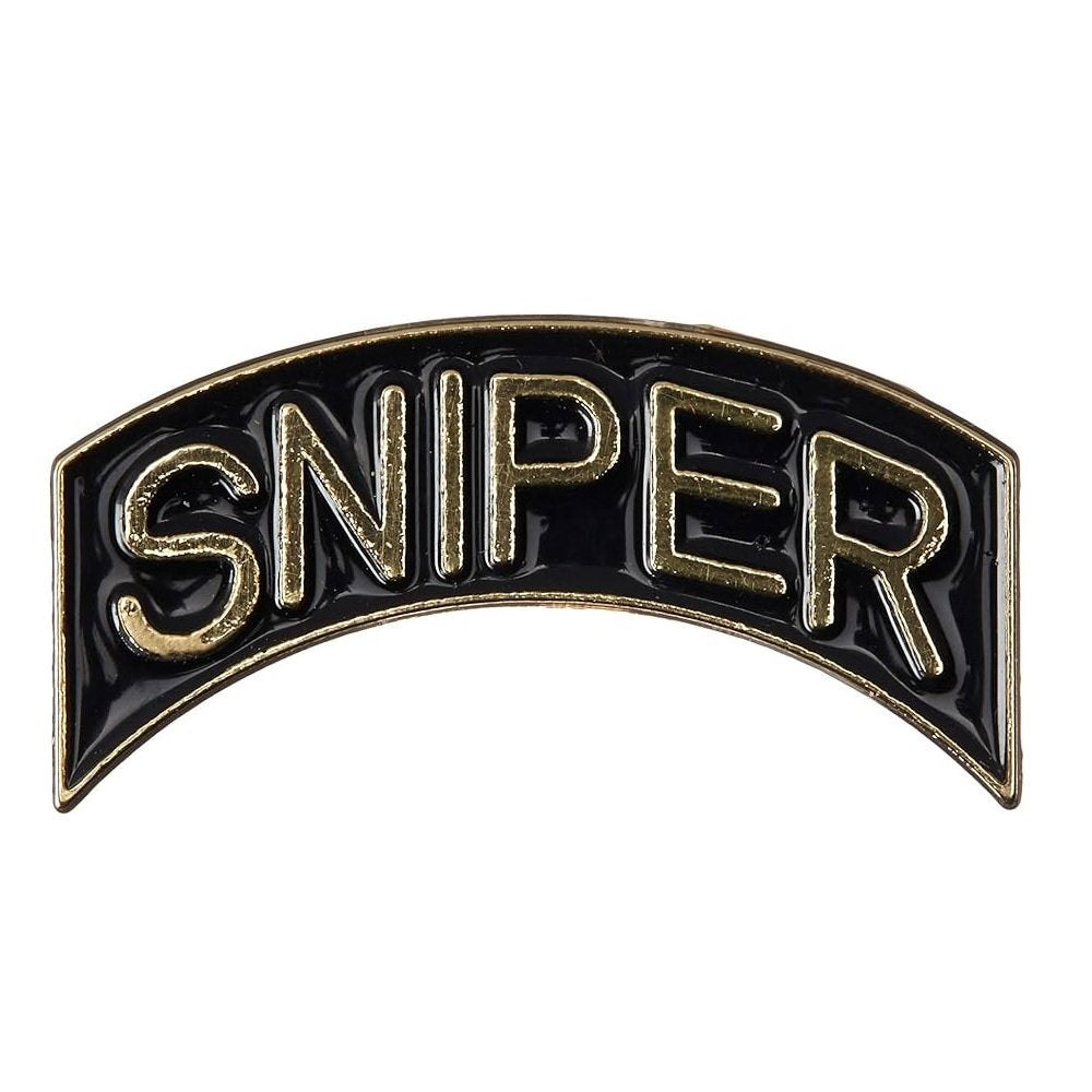 Sniper Tab Lapel Pin Gold and Black