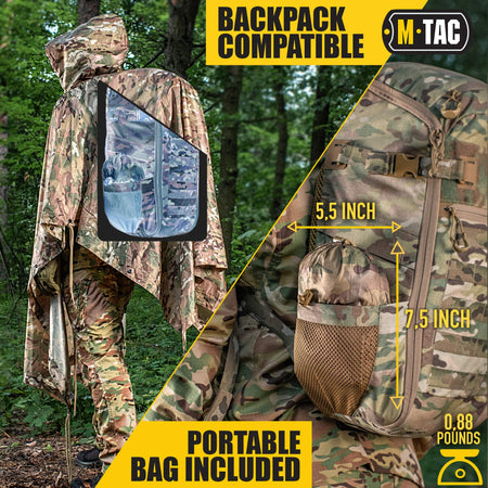 Backpack Compatible M-Tac Waterproof Poncho