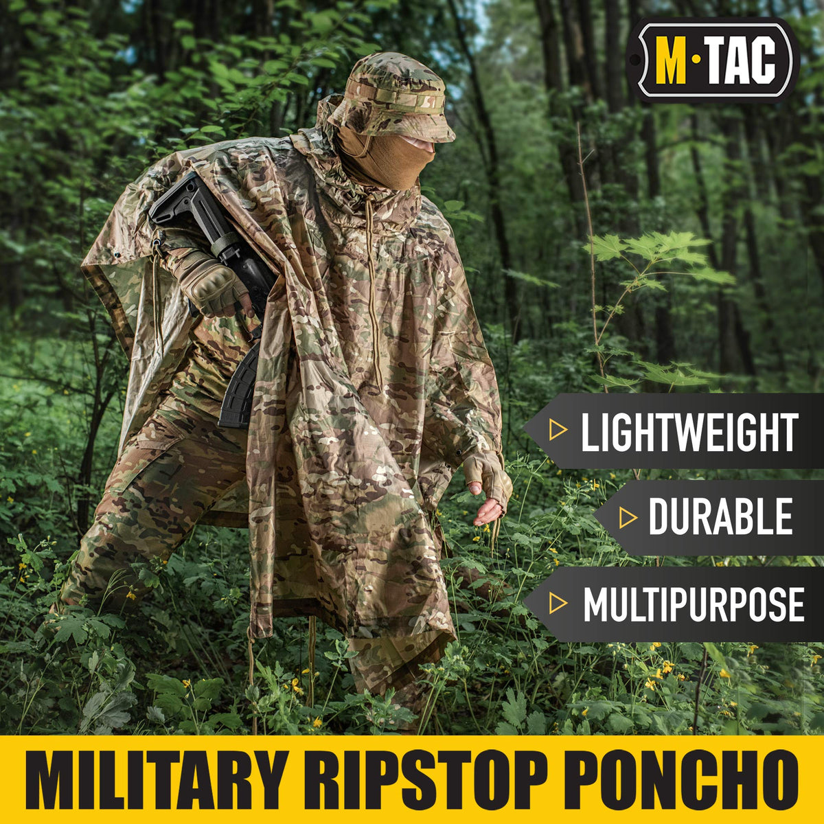 Military Camo M-Tac Waterproof Poncho