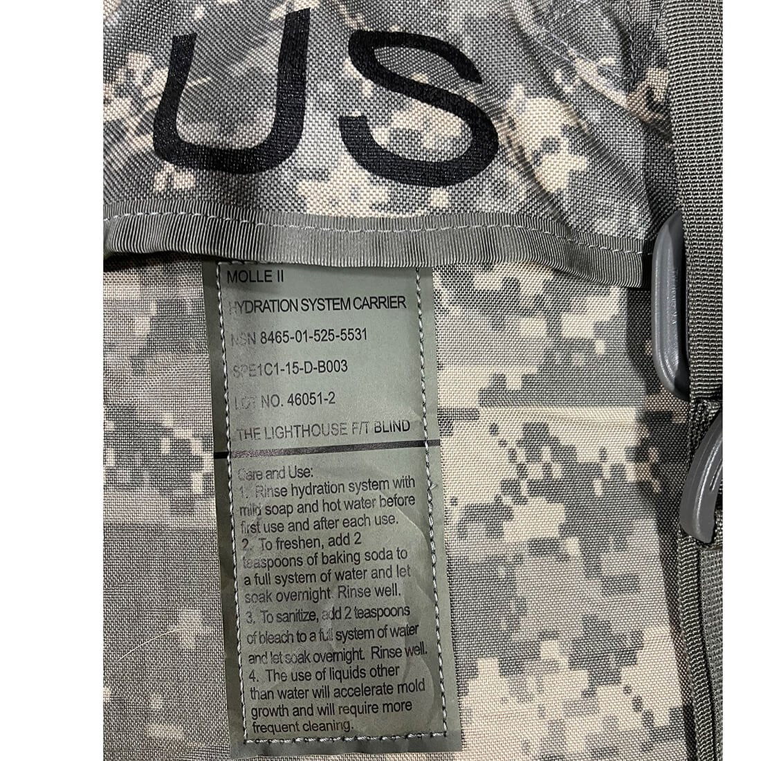 ACU Hydration Carrier MOLLE II Pack USGI Never Issued Label