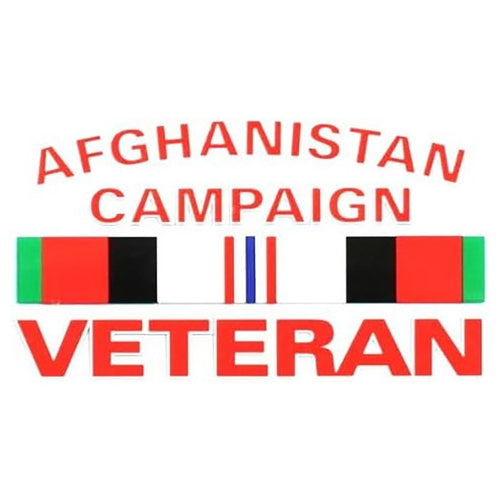 Afghanistan Campaign Veteran With Campaign Ribbon Decal 5.5"x3"