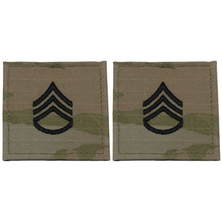 SSG Staff Sergeant Rank OCP Patch 2x2 with Hook and Loop - Pair