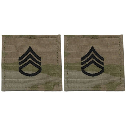 SSG Staff Sergeant Rank OCP Patch 2x2 with Hook and Loop - Pair