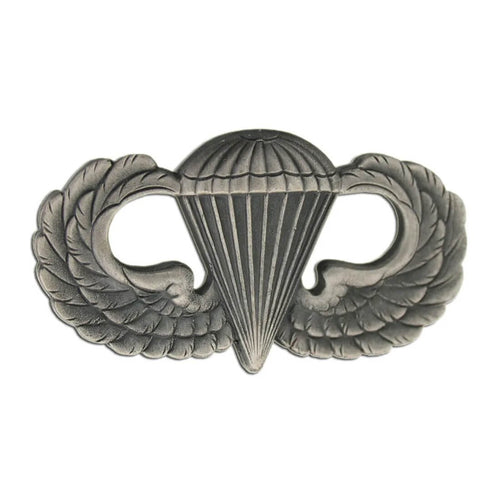 Army Basic Parachutist Badge Silver Oxidized