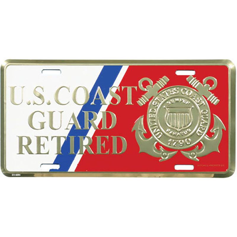 US Coast Guard Retired LP With Logo License Plate