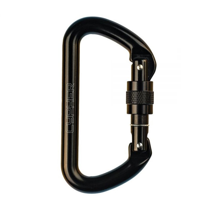 Cypher D Locking Carabiner - Black