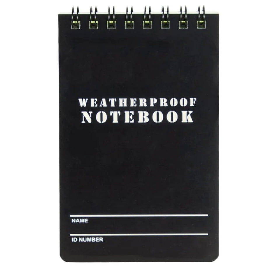 Black Military Style Weatherproof Notebook 3" X 5" by Fox Outdoor