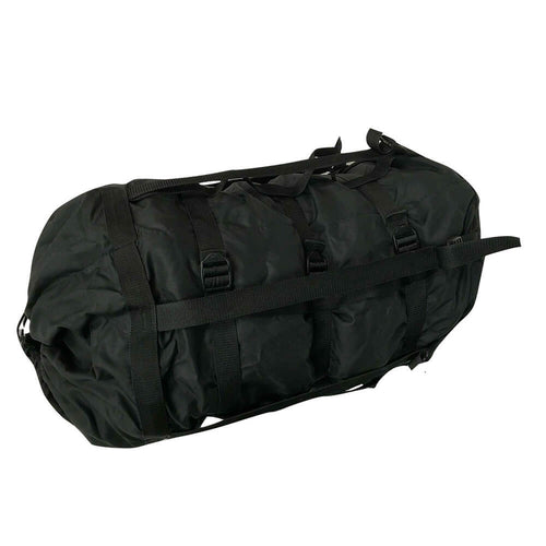 USGI Black Nine Strap Black Nylon Compression Stuff Sack  - Used