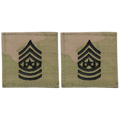 CSM Command Sergeant Major Rank OCP Patch with Hook Fastener - Pair