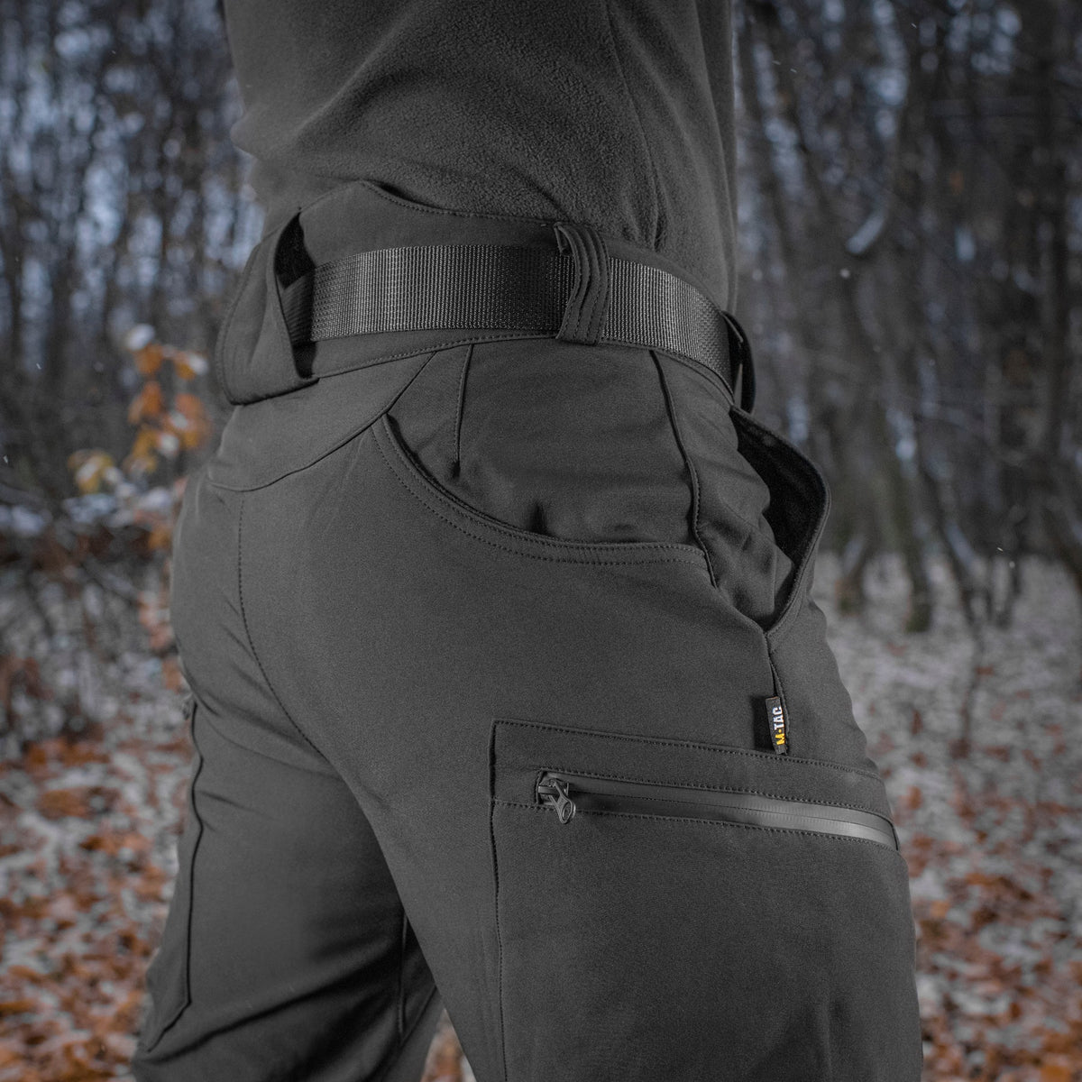 Black M-Tac Pants Soft Shell Winter Belt Loops