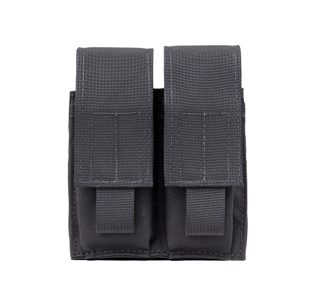 Black MOLLE Pistol Mag Pouch, Double