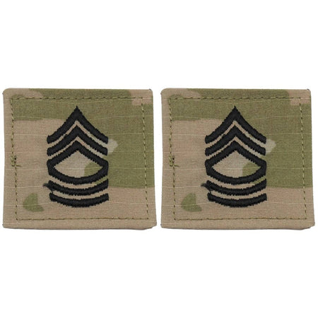 MSG Master Sergeant Rank OCP Patch With Hook Fastener - Pair