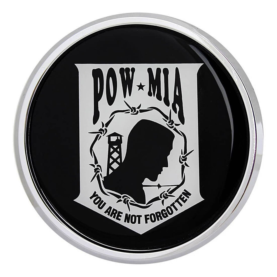 POW MIA Chrome Auto Emblem