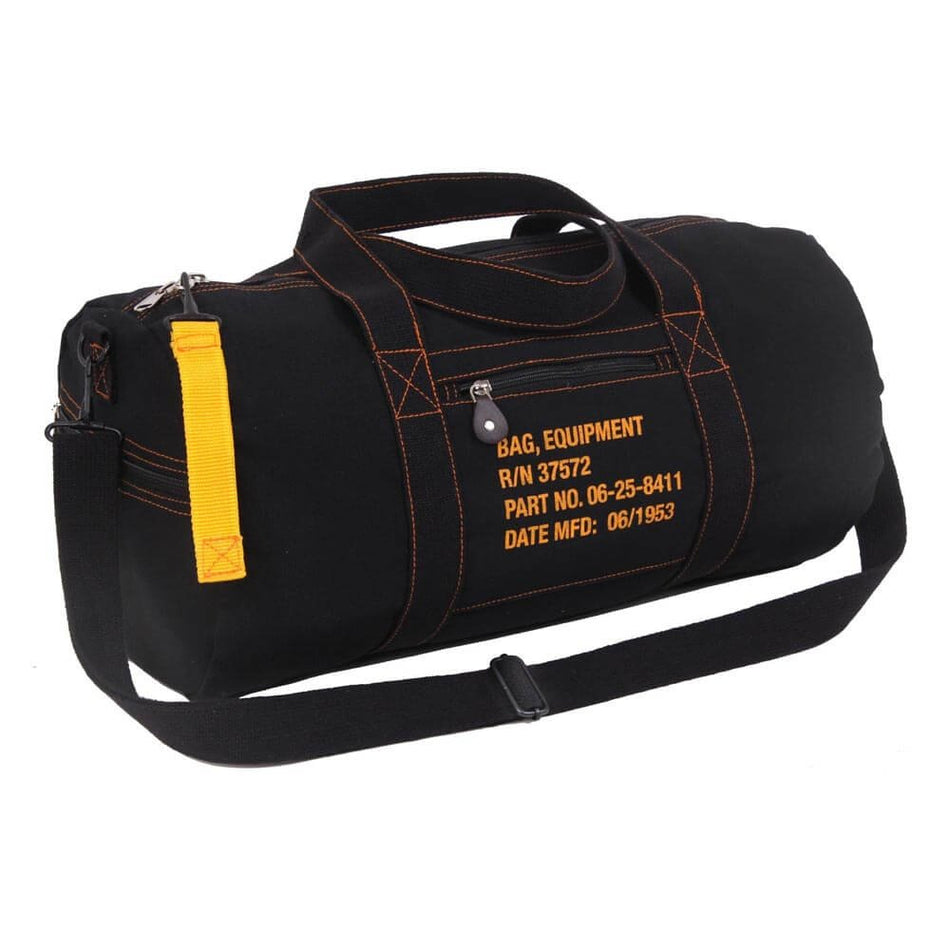 Black Rothco Canvas Equipment Duffle Bag