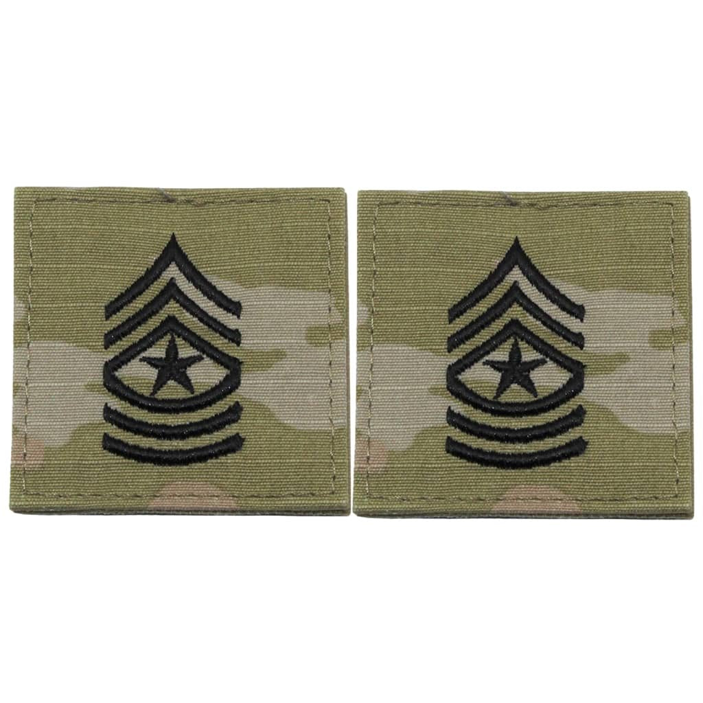 SGM Sergeant Major Army Rank OCP Patches With Hook Fastener - Pair ...