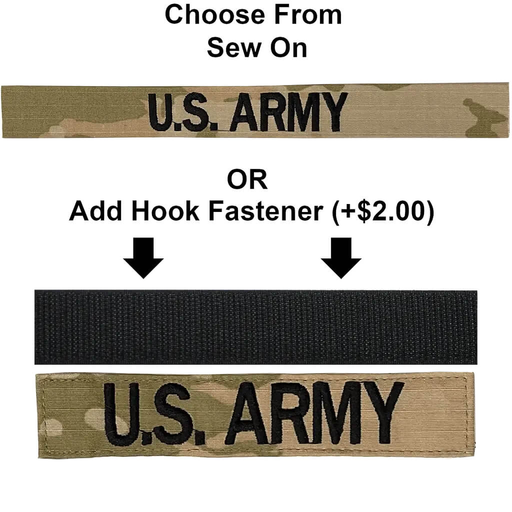 US Army Name Tapes OCP Army Name Tags Sew On Or With Hook Fastener