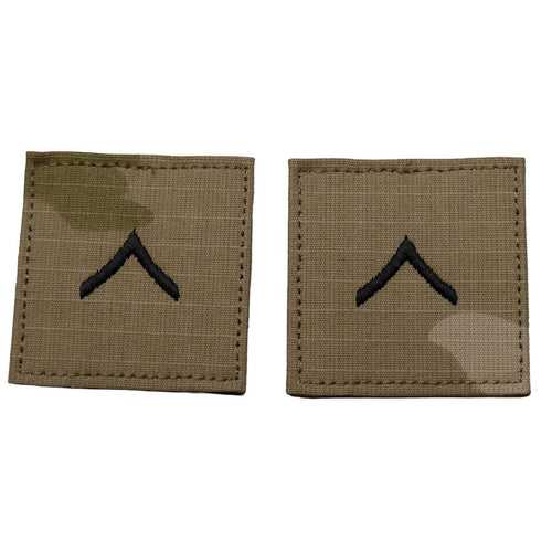 Army Rank Private PVT Rank OCP Patch With Hook Fastener Set of 2