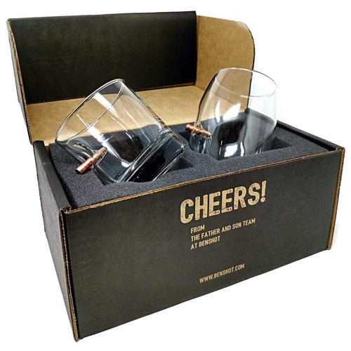 BenShot Gift Sets Custom Bullet Glassware Wine and Whiskey Glass