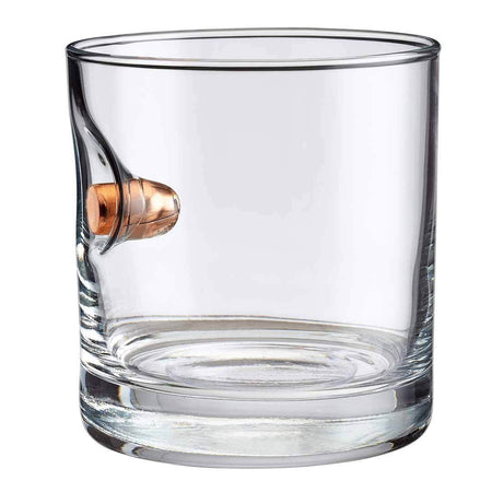 BenShot Rocks Glass - 11oz With Real Embedded Bullet