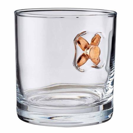 BenShot Rocks Glass - 11oz With Real Embedded Bullet