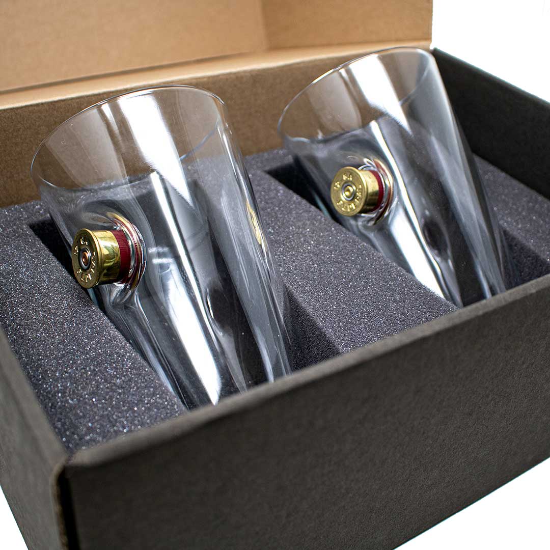 Set of 2 BenShot Shotgun Shell Pint Glasses