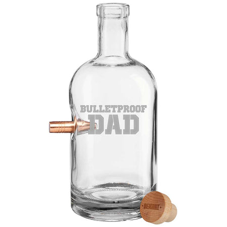 Bulletproof Dad Glass Decanter  With Embedded Bullet