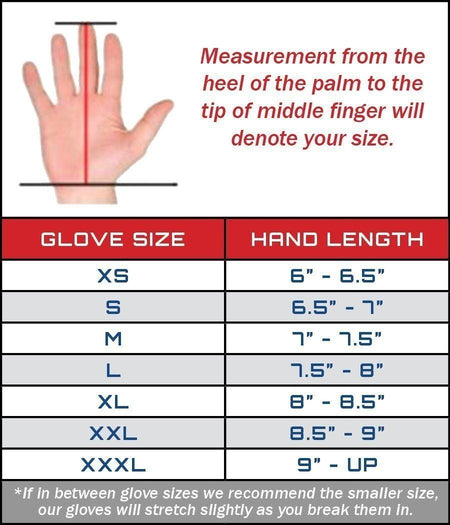 Guardian Gloves Pro Sizing Guide