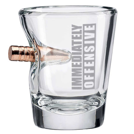 Immediately Offensive Embedded Bullet Shot Glass