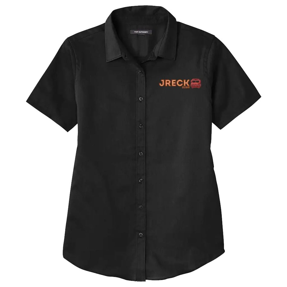 JRECK's Short Sleeve Female Button-Down Shirt