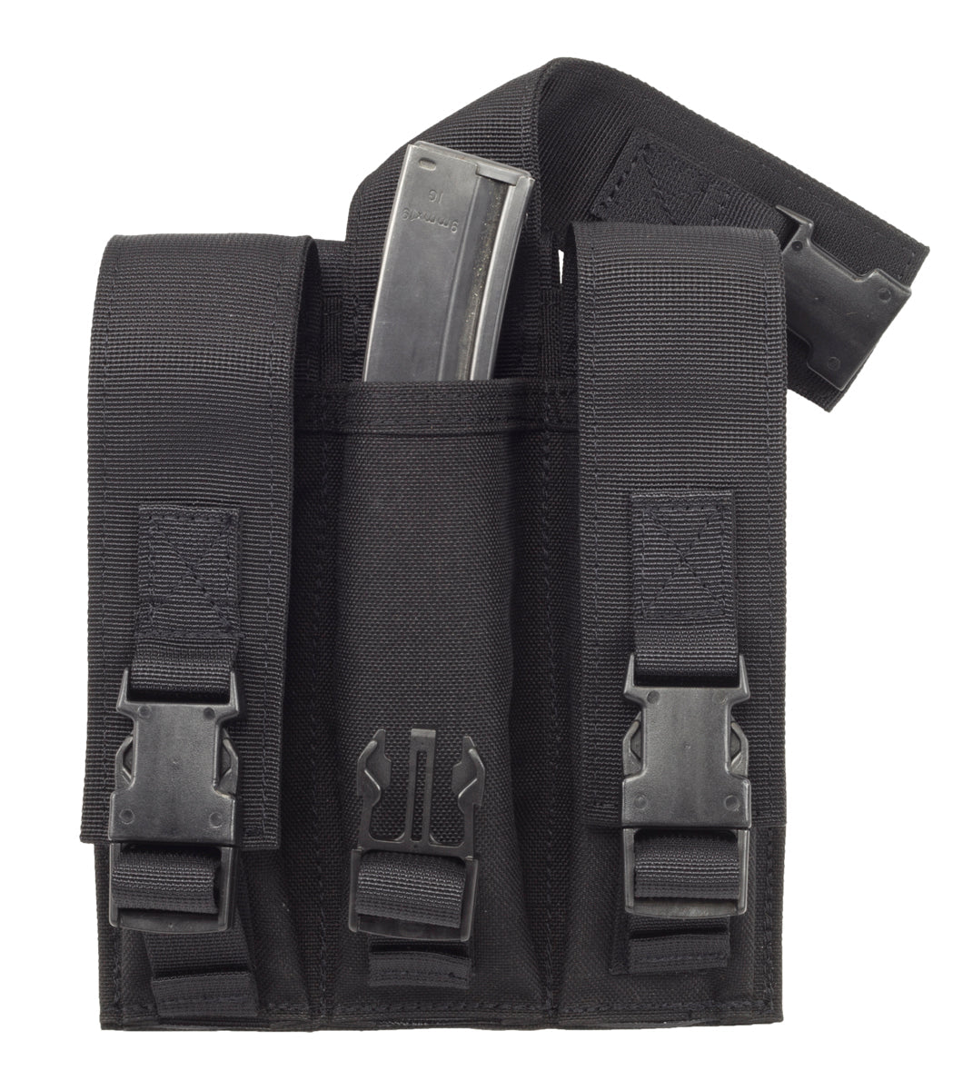 Black MP5 / 9mm MOLLE Stick Mag Pouch, Triple by Elite Survival Systems