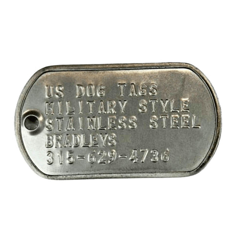 Single Stamped Military Style Dog Tag