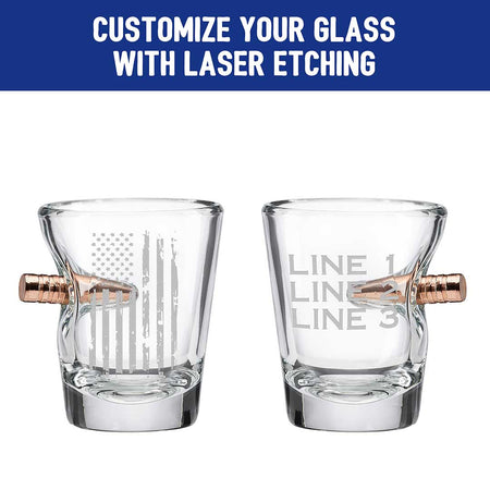 Custom Patriotic Shot Glass with Projectile - 2oz