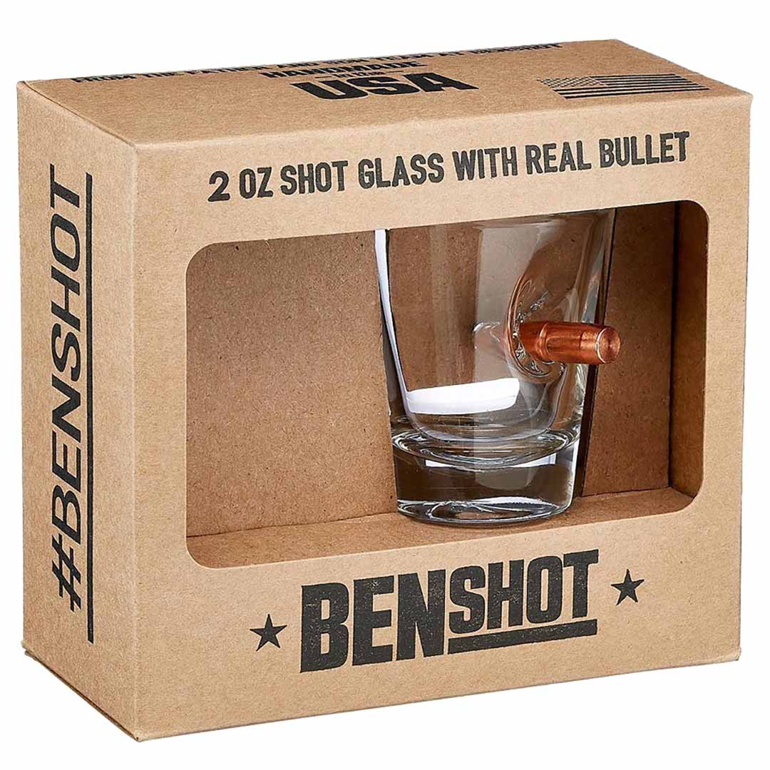 Patriotic Shot Glass with Projectile - 2oz in Packaging